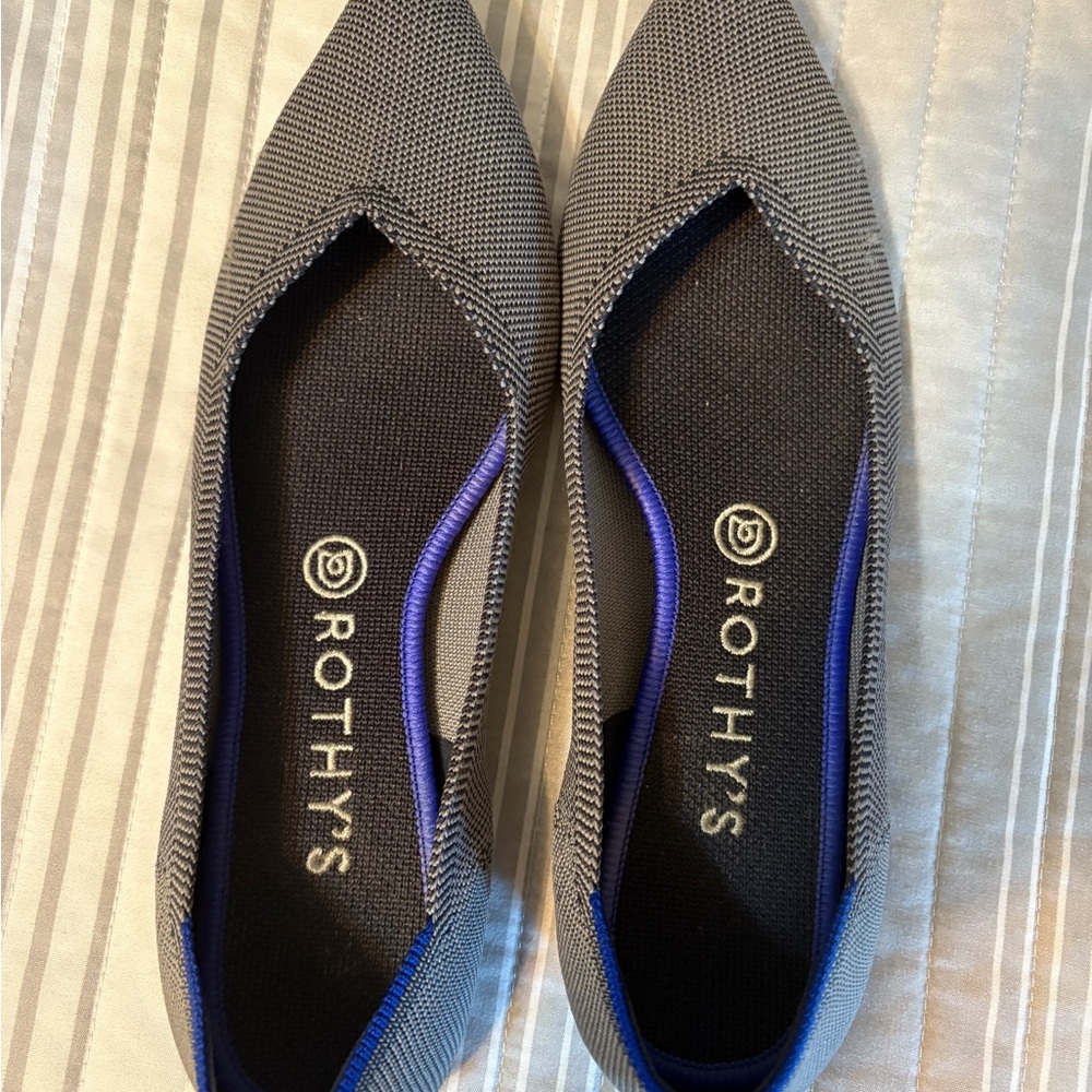 Rothy's Women's The Point Flats - Black, Purple, and Gray bundle, All Size 10 - Picture 5 of 8